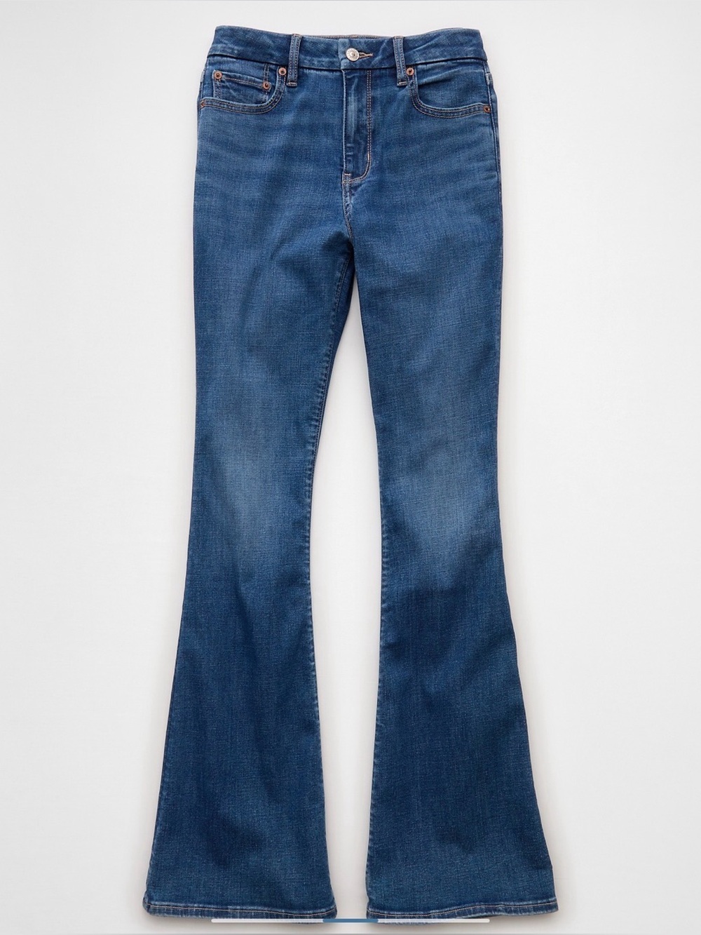 American Eagle Super High Rise Curvy Flare Jean 14 Short